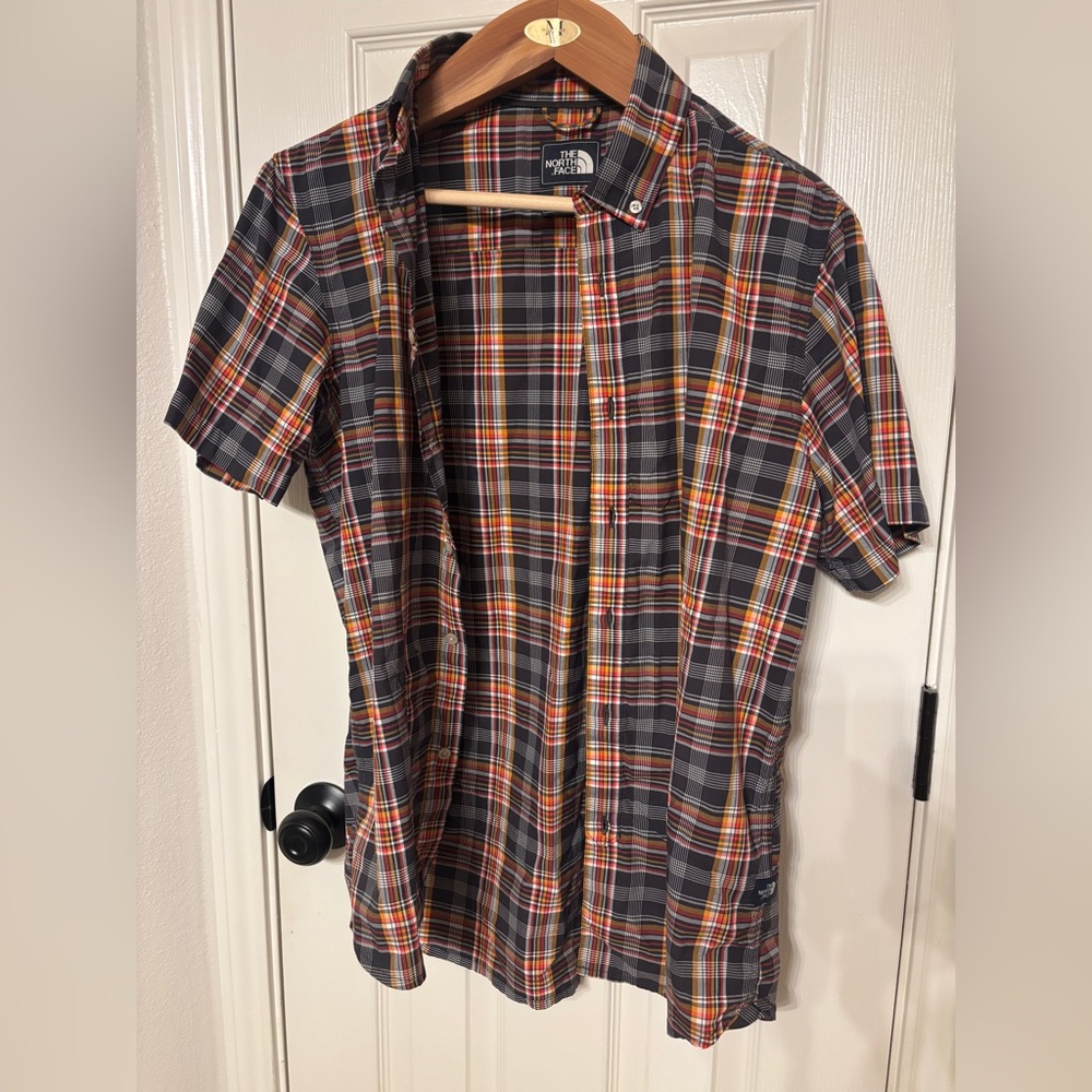 The North Face Red and Orange Casual Button Down Shirt